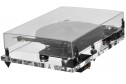 Pro-ject Perspective pikap, şeffaf akrilik tabanlı, kapaklı döner tabla.