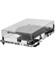 Pro-ject Perspective pikap, şeffaf akrilik tabanlı, kapaklı döner tabla.