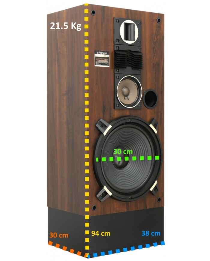 Pioneer CS-979 Vintage Hoparlör, ahşap kaplama, 3 yollu, 94cm yükseklik