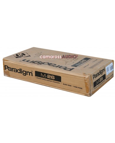 Paradigm M-26 Speaker Stand kutusu siyah renkli, ambalajlanmış ürün.