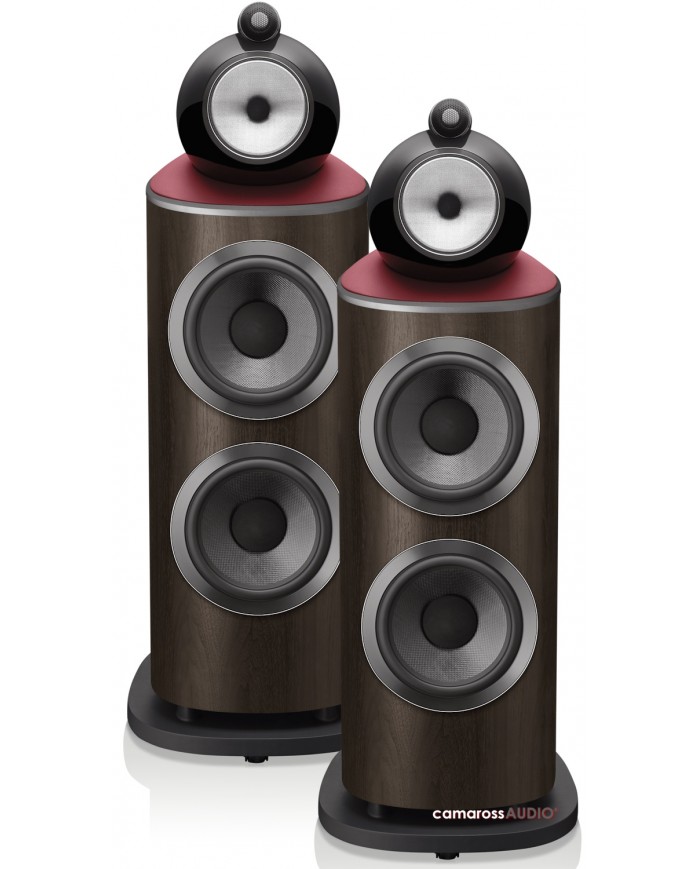 Bowers & Wilkins 801 Abbey Road Limited hoparlör, kahverengi ahşap ve siyah detaylar.