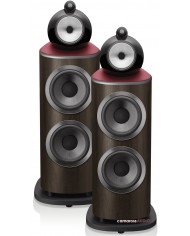 Bowers & Wilkins 801 Abbey Road Limited hoparlör, kahverengi ahşap ve siyah detaylar.