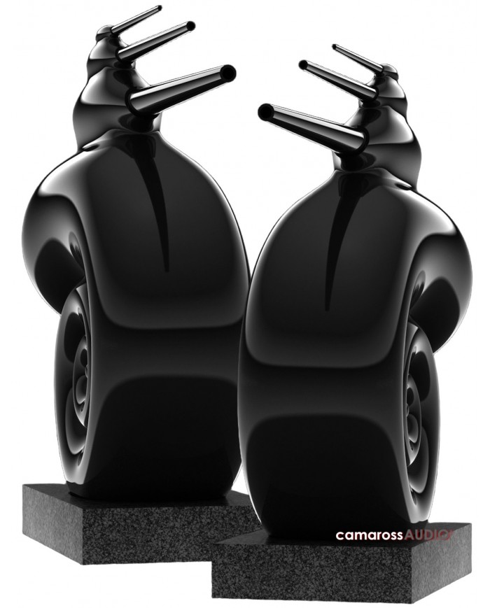 Bowers & Wilkins Nautilus hoparlör siyah parlak, sıra dışı tasarım.