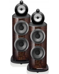 Bowers & Wilkins 801 D4 Signature hoparlör, koyu ahşap kaplama.