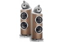 Bowers & Wilkins 801 D4 hoparlör, ceviz kaplama, gümüş detaylı, şık stereo set.