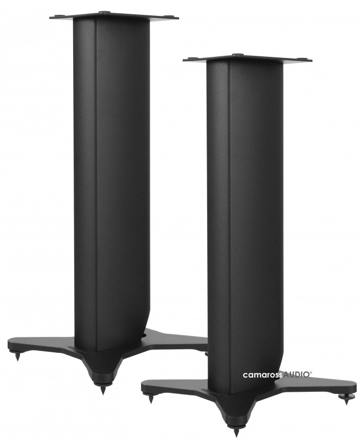 Siyah Dynaudio Focus 10 & Stand 20 hoparlör sehpaları (speaker stands)
