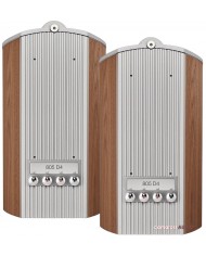 Bowers & Wilkins 805 D4 hoparlör, ahşap kaplama ve gümüş detaylar.