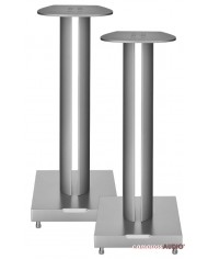 Bowers & Wilkins FS-805 D4 hoparlör standı, gümüş renkli, modern tasarım.