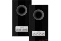 Bowers & Wilkins 706 S3 siyah parlak hoparlör çifti arka bağlantı terminalleri.