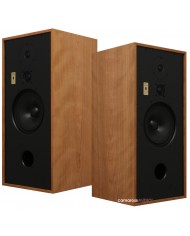 Graham Audio LS8/1 hoparlör, ahşap kaplama, siyah ön panel.
