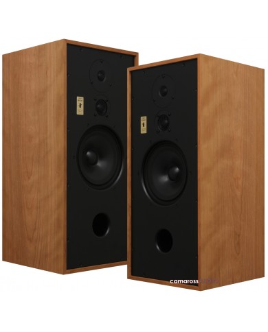 Graham Audio LS8/1 hoparlör, ahşap kaplama ve siyah ön panel.