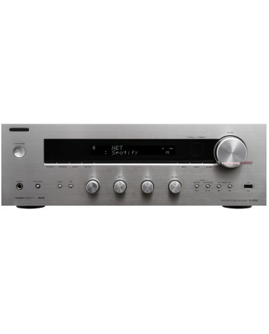 Onkyo TX-8050 Network Stereo Receiver gümüş renkli ön panel.