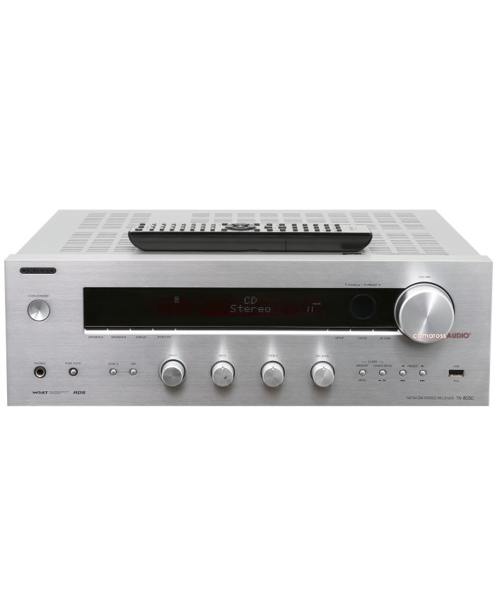 Gümüş Onkyo TX-8050 Network Stereo Receiver ve Uzaktan Kumanda