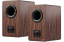 Dynaudio Legend hoparlör arkası, ahşap kaplama, bas refleks portu ve bağlantı terminalleri.
