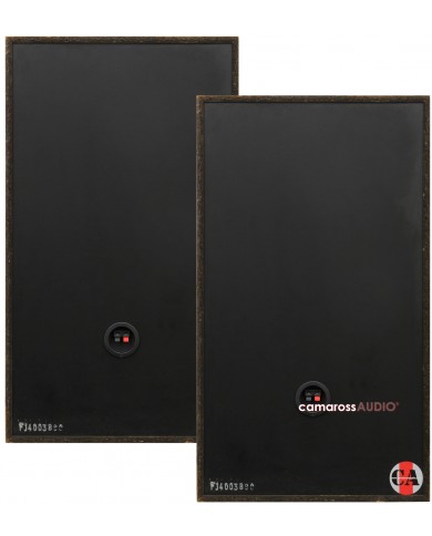 Pioneer CS-999 siyah hoparlör ön panelleri, Camaross Audio logo ve bağlantı terminalleri.
