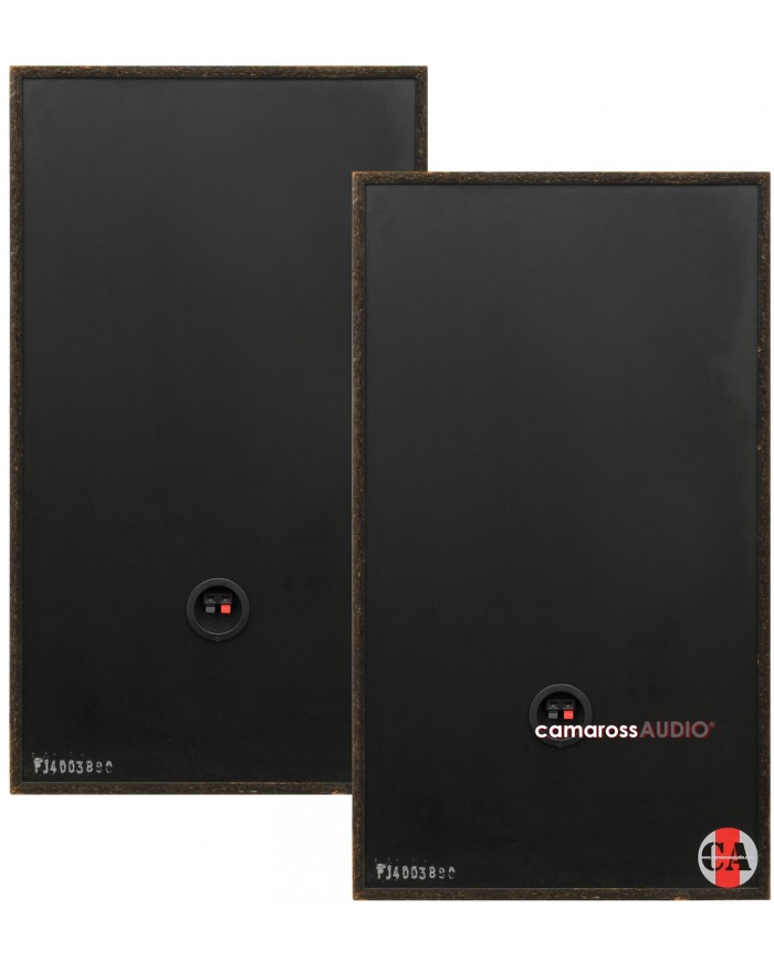 Pioneer CS-999 siyah hoparlör ön panelleri, Camaross Audio logo ve bağlantı terminalleri.