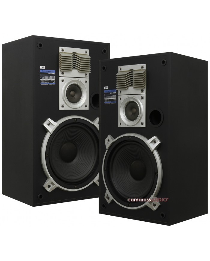 Pioneer CS-999 vintage siyah hoparlör çifti, retro hi-fi ses sistemi.