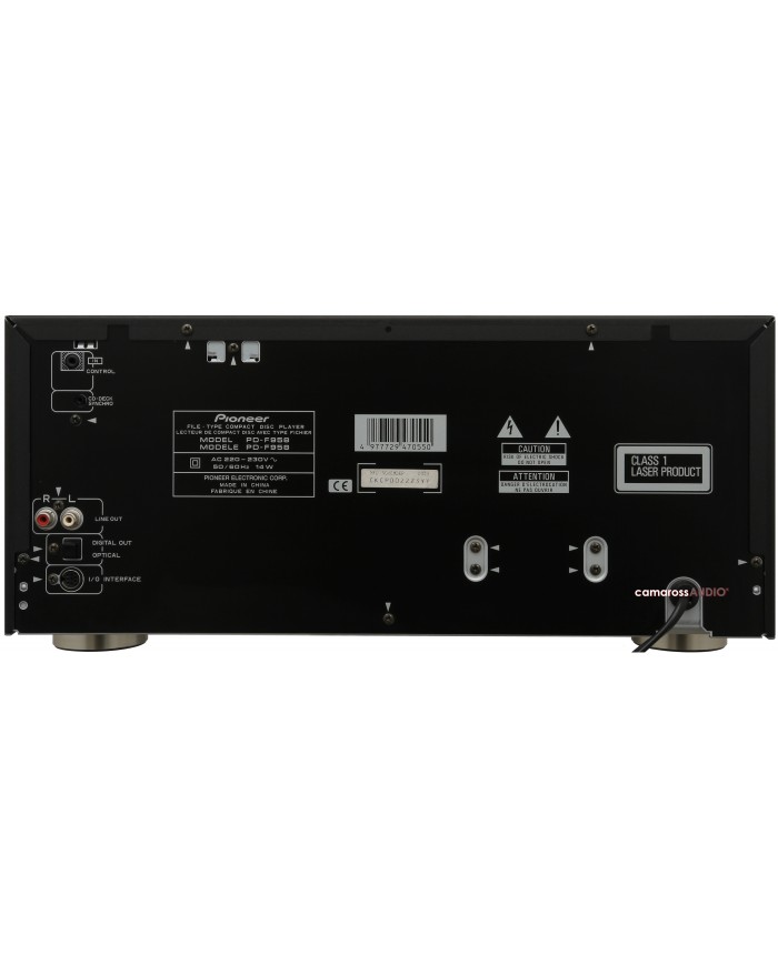Pioneer PD-F958 CD Çalar arka bağlantı paneli, RCA, optik ve I/O girişleri.