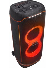 JBL PartyBox Ultimate taşınabilir hoparlör siyah renkli, turuncu ışıklı