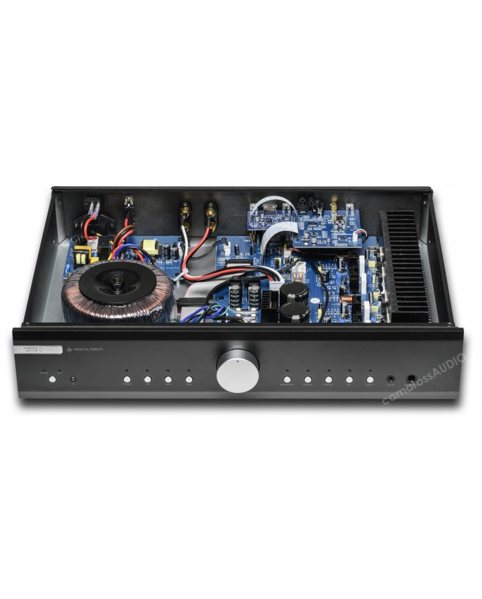 Musical Fidelity B1Xi entegre amplifikatör açık kasa iç görünümü