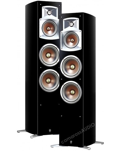 Yamaha NS-555 Siyah Kule Tipi Hoparlör Takımı, Gümüş Konili Sürücüler