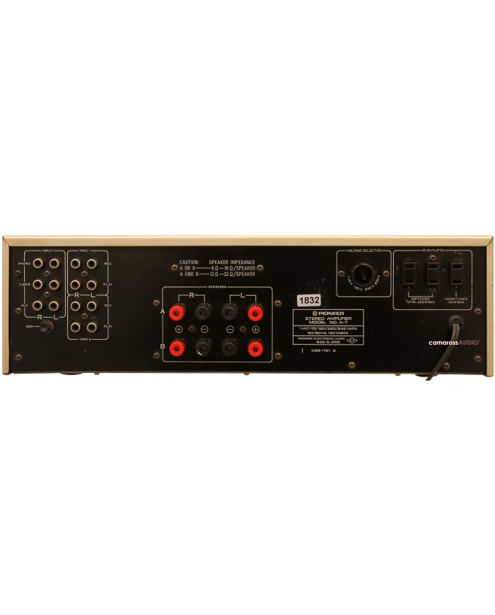 Pioneer A-7 Stereo Amfi Arka Bağlantı Paneli RCA ve Hoparlör Girişleri