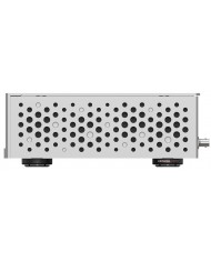 Matrix Audio NT-1 Digital Audio Transport yan görünüm, gümüş renkli, havalandırmalı kasa.
