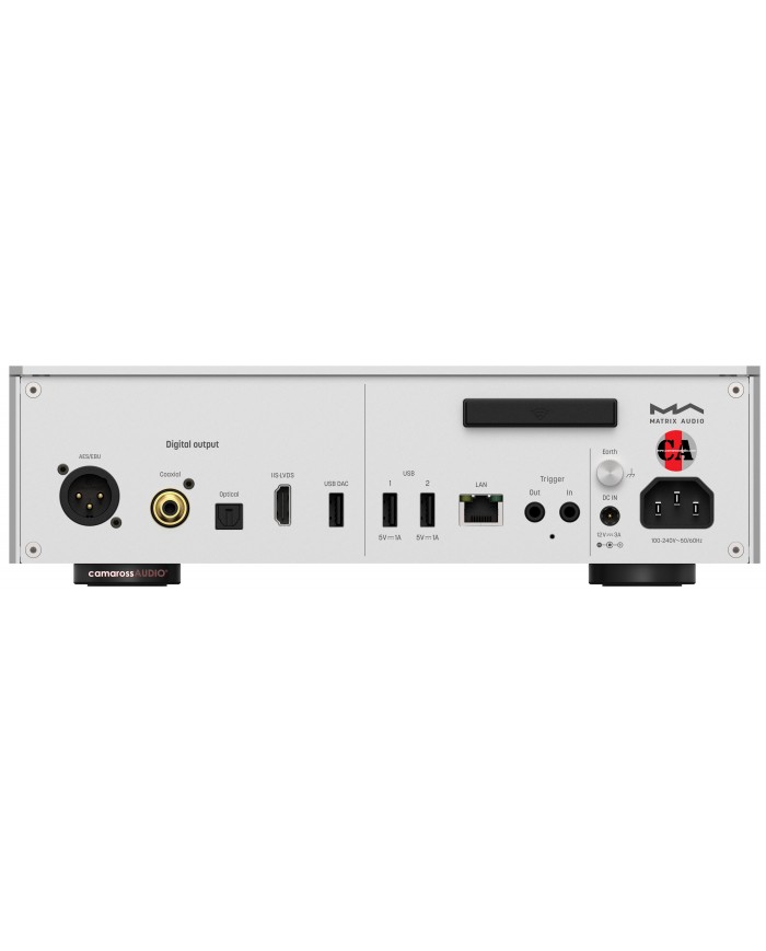 Matrix Audio TT-1 Digital Audio Transport arka panel, dijital çıkış ve bağlantı noktaları.