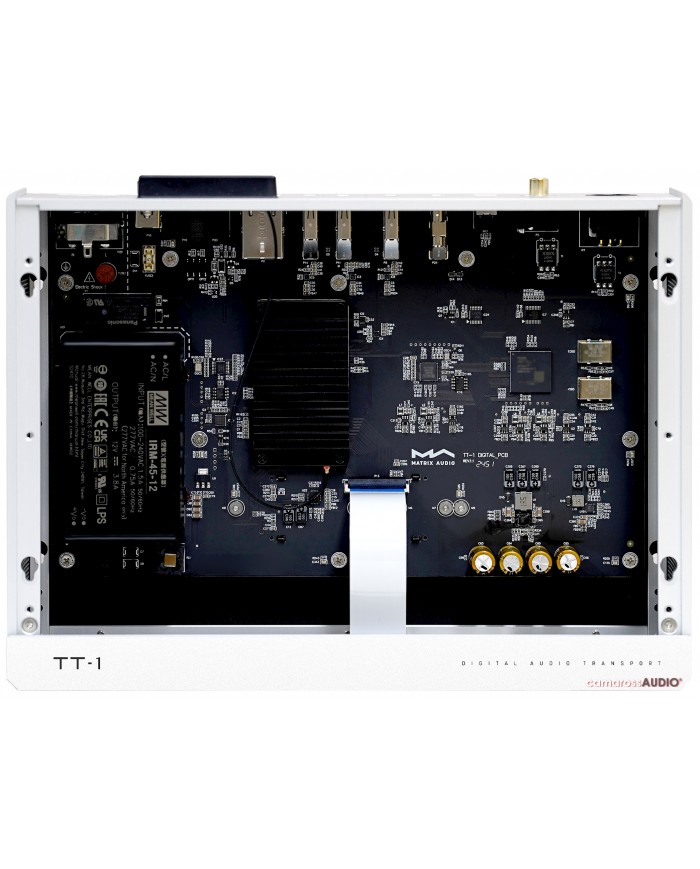 Matrix Audio TT-1 Digital Audio Transport iç bileşenleri, açık kasa görünümü.