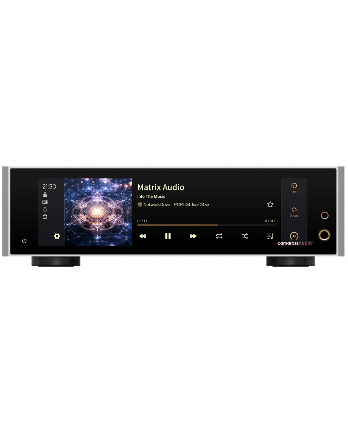 Matrix Audio TS-1 Network Music Streamer gümüş ön panel PCM oynatma
