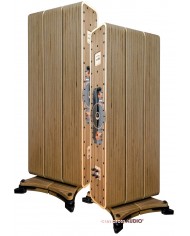 Audel Symphonika Plus ahşap kaplama hi-fi hoparlör çifti, doğal görünüm.