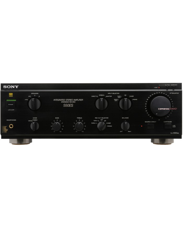 Siyah Sony TA-F550ES Entegre Stereo Amfi ön paneli.