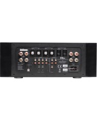 Musical Fidelity M8xi Dual Mono Amplifikatör arka bağlantı paneli, siyah.