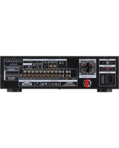 Advance Paris A8 APEX 30th Edition entegre amplifikatör arka bağlantıları.