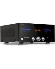 Advance Paris A12 Classic siyah stereo entegre amplifikatör ön paneli.