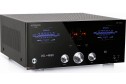 Advance Paris A12 Classic siyah Hi-Fi tüplü amfi, VU metre göstergeli.
