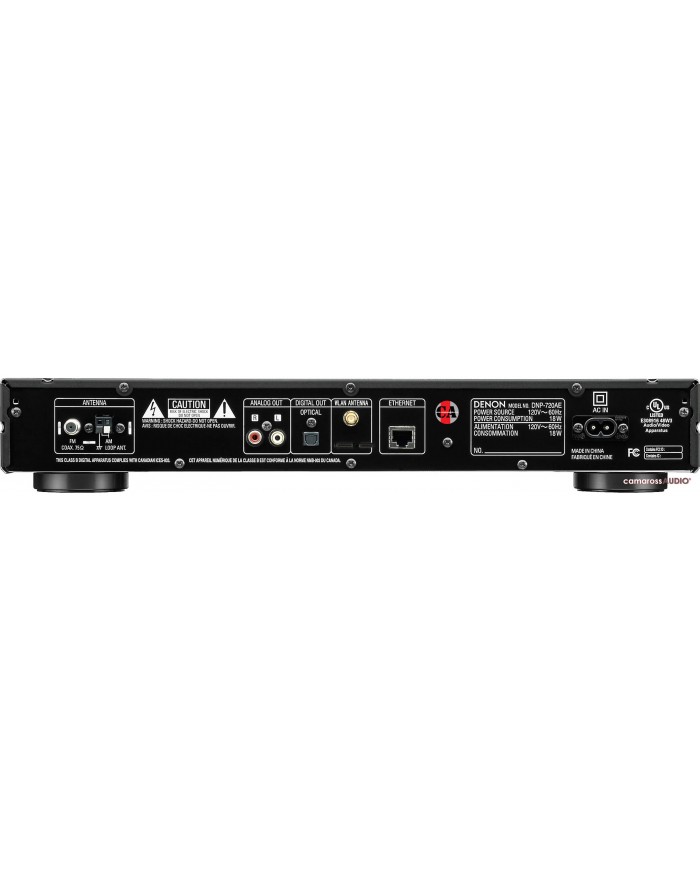 Denon DNP-720AE ağ oynatıcı arka bağlantı portları (Analog, Optik, Ethernet)