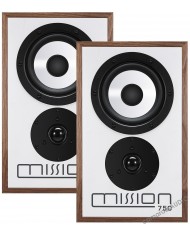 Mission 750 beyaz ön panelli, ahşap çerçeveli bookshelf hoparlör çifti.
