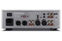 QUAD 33 (New) amplifikatör arka paneli, XLR ve RCA giriş/çıkışları, gümüş renk.