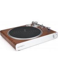 Victrola Stream Sapphire pikap, ahşap ve gümüş detaylı modern tasarım.