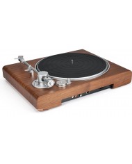 Victrola Stream Sapphire pikap, ahşap gövde ve gümüş detaylar.