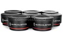IsoAcoustics ISO-Puck Mini siyah ses yalıtım ayakları 8'li set.