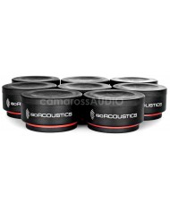 IsoAcoustics ISO-Puck Mini siyah ses yalıtım ayakları 8'li set.