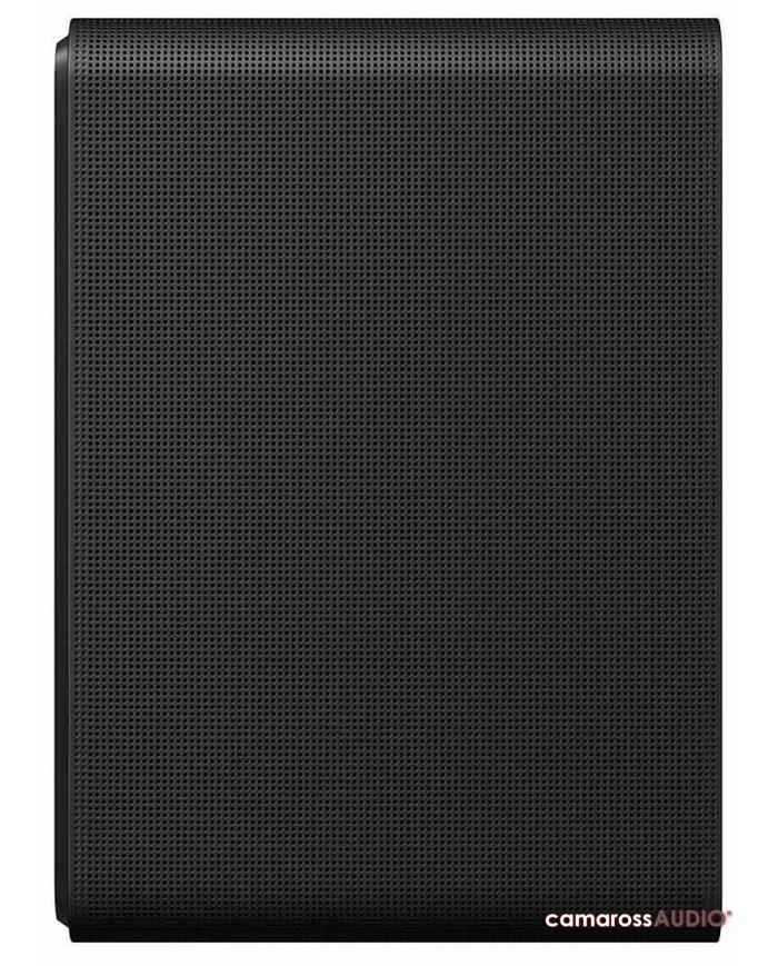 Siyah Samsung Music Studio 7 hoparlör ön ızgara detayı.