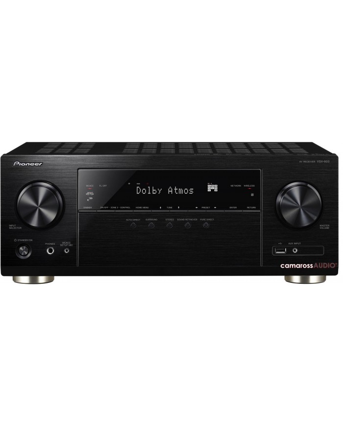 Pioneer VSX-933 Siyah AV Receiver Dolby Atmos Ön Panel Görünümü