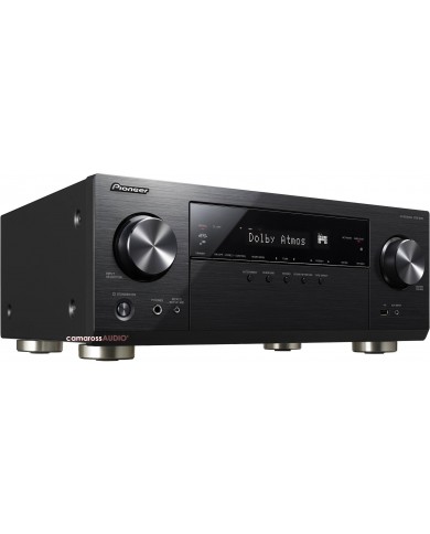 Pioneer VSX-933 AV alıcısı, siyah renk, Dolby Atmos destekli.