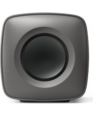KEF KC62 Subwoofer koyu gri renkli, kompakt ve modern subwoofer ön görünümü.