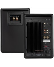 Audioengine A5+ siyah aktif hoparlör, Bluetooth, RCA giriş/çıkış ve hoparlör bağlantıları