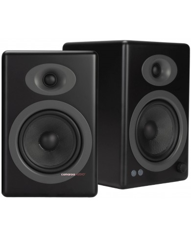 Audioengine A5+ siyah aktif hoparlörler, 2 yollu tasarımlı, 5 inç woofer.
