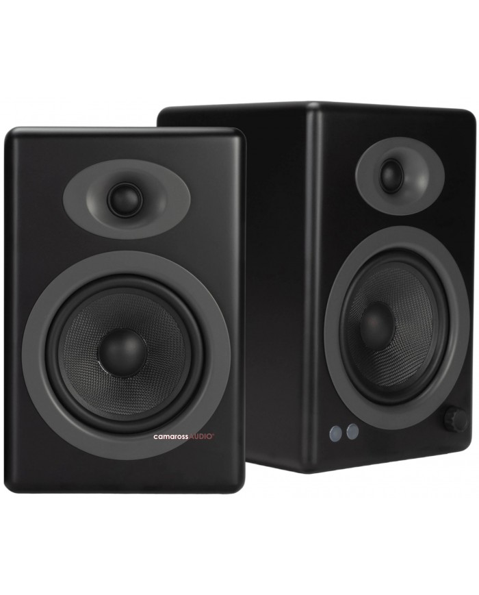Audioengine A5+ siyah aktif hoparlörler, 2 yollu tasarımlı, 5 inç woofer.